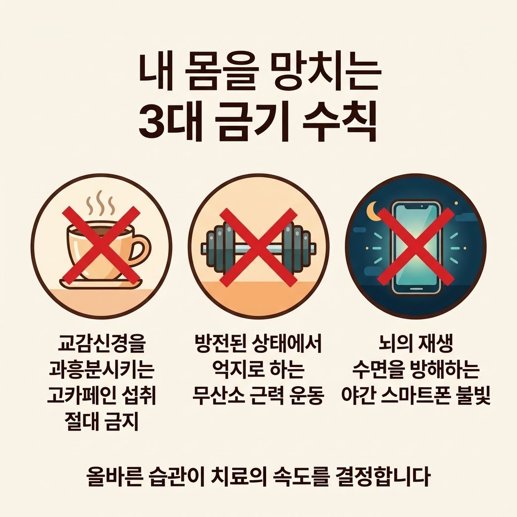 만성피로 악화 금기 고카페인 무리한운동 야간스마트폰