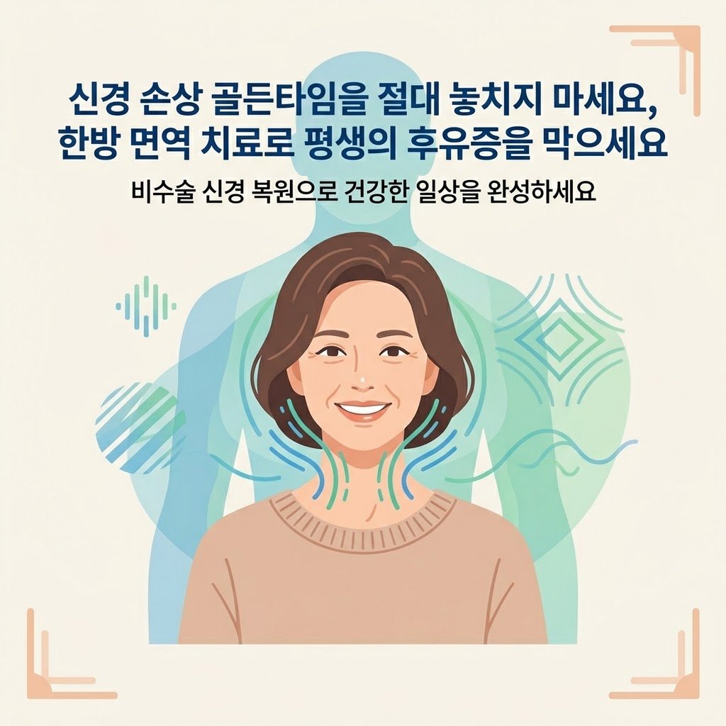 구안와사 대상포진 한의원 치료 중년여성 모델 클로징