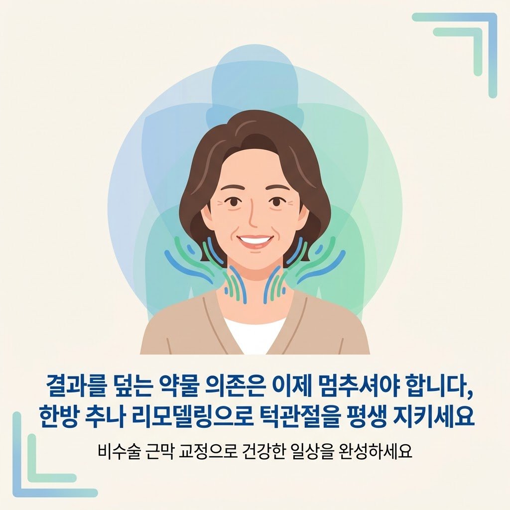 턱관절 한의원 보존치료 중년여성 일상복 모델 클로징