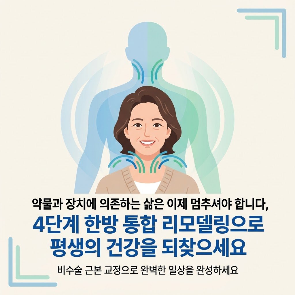턱관절 4단계 통합 리모델링 중년여성 건강 일상복 모델 클로징