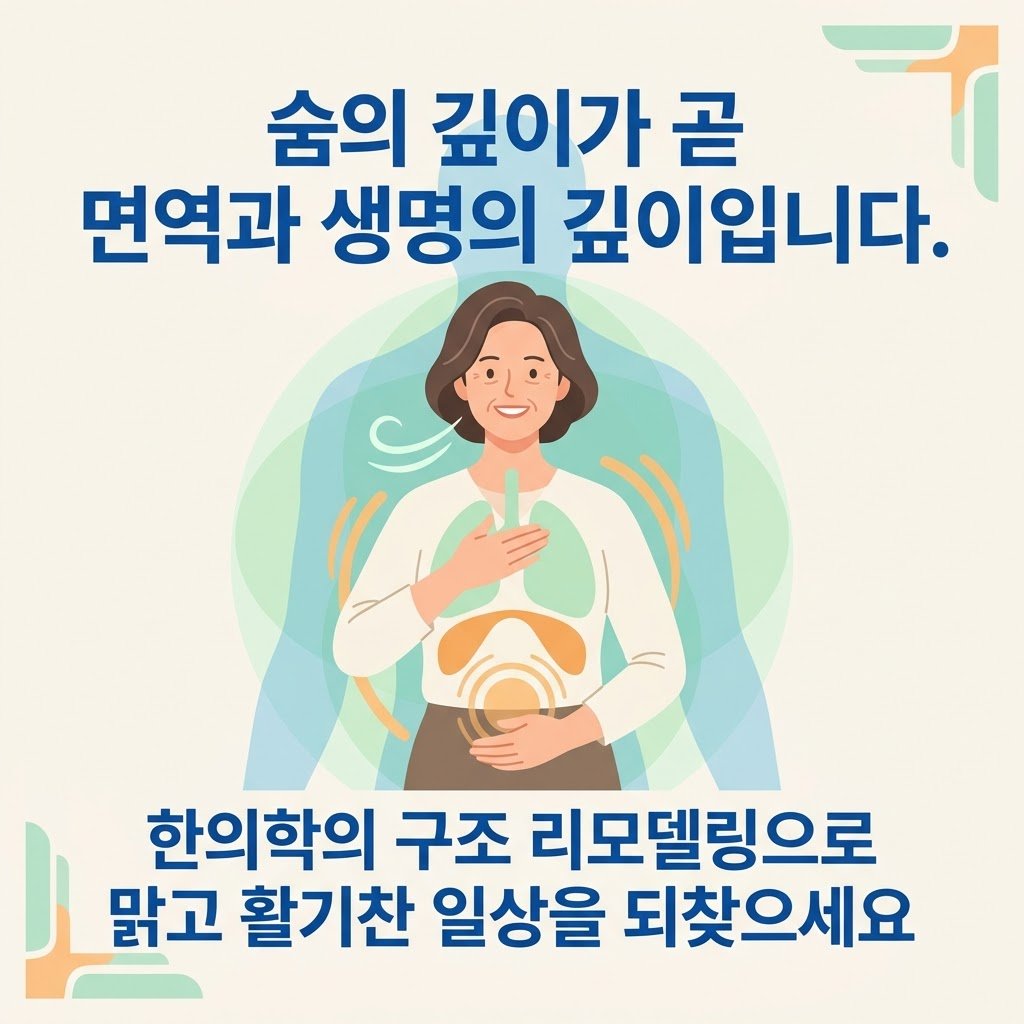 가슴답답함 완치 흉곽 구조 리모델링 한의원 여성 모델 클로징