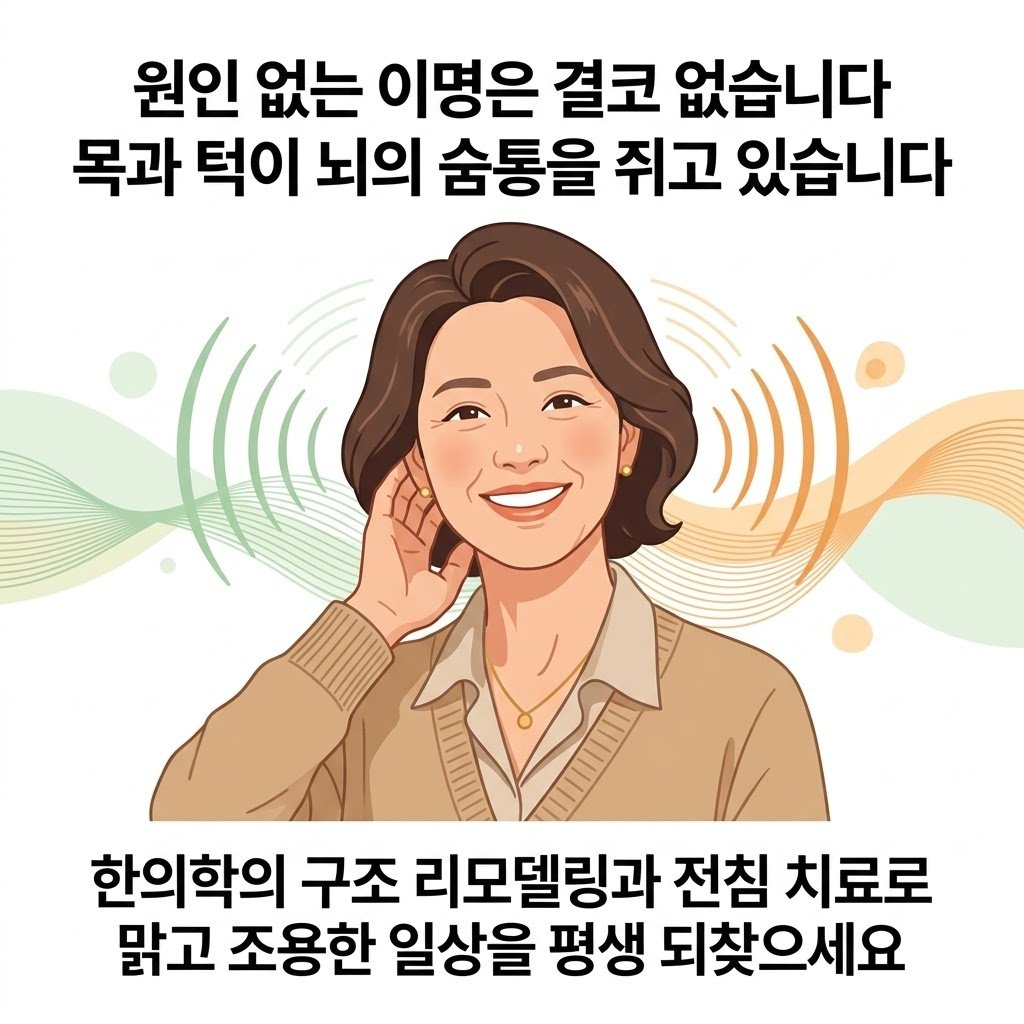 이명 한의원 치료 뇌신경 구조 리모델링 완치 여성 모델 클로징