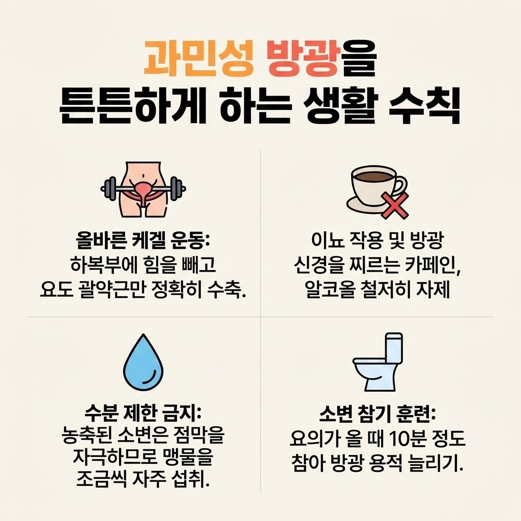 과민성 방광 예방 생활 수칙 방광 훈련 케겔 운동