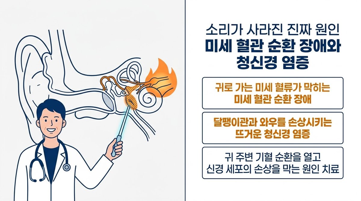 돌발성 난청 원인 미세 혈관 장애 청신경 염증
