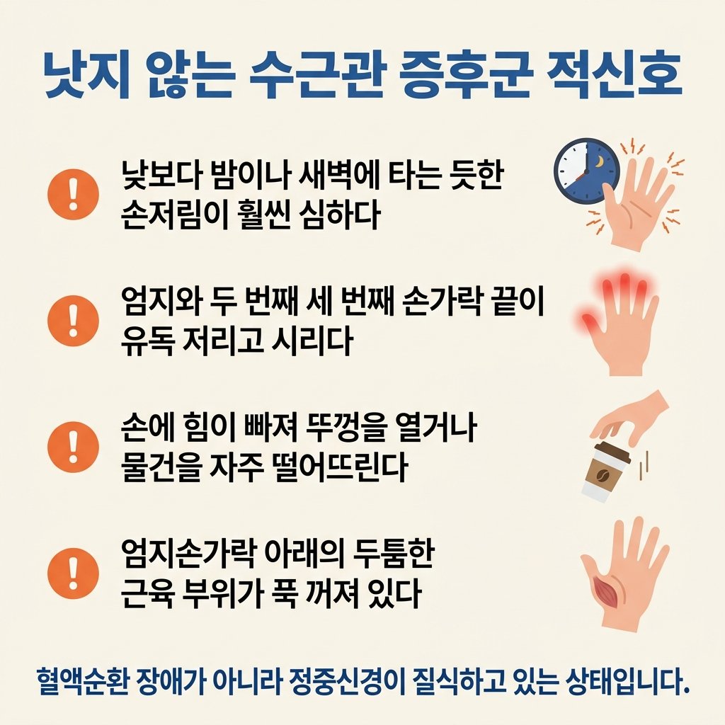 손목터널증후군 수근관 증후군 증상 자가진단 1x4 리스트