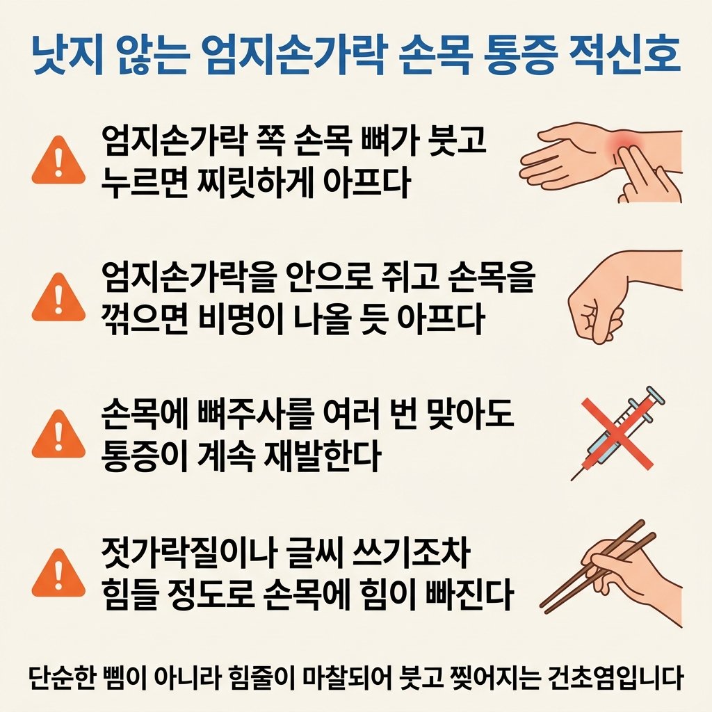 손목 건초염 증상 드퀘르벵 자가진단 핑켈스타인 검사 1x4 리스트