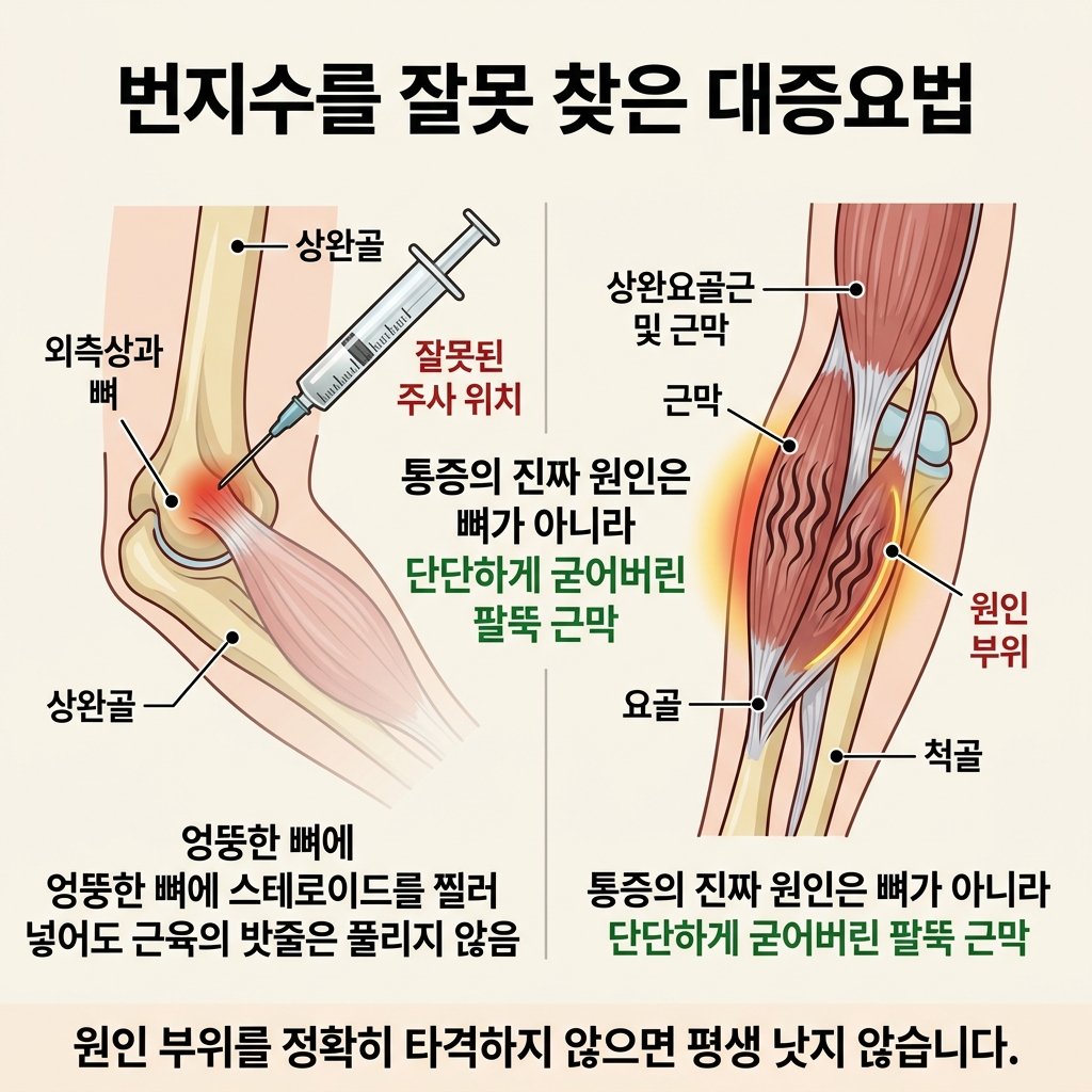 상완요골근 통증 원인 뼈주사 오진 근막통증증후군 허혈성 통증 비교