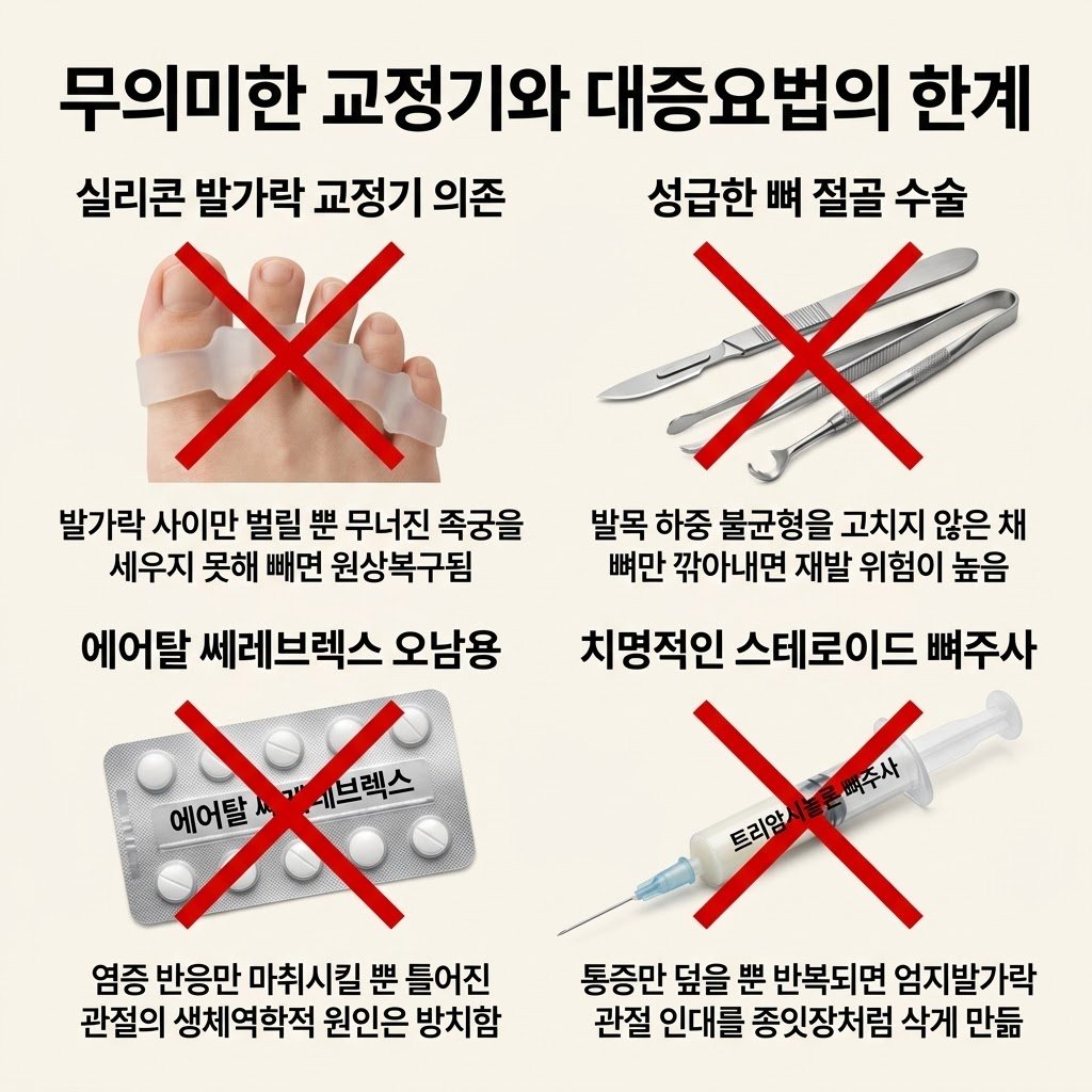무지외반증 교정기 대증요법 한계 스테로이드 뼈주사 에어탈 쎄레브렉스 소염진통제 오남용