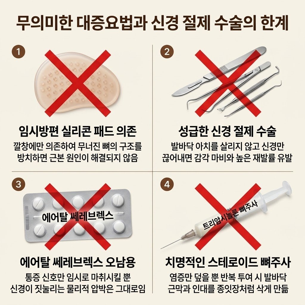 지간신경종 수술 부작용 에어탈 쎄레브렉스 소염진통제 오남용 스테로이드 뼈주사 한계