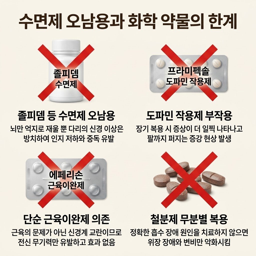 수면제 부작용 졸피뎀 수면유도제 도파민 작용제 프라미펙솔 부작용 화학 약물 한계