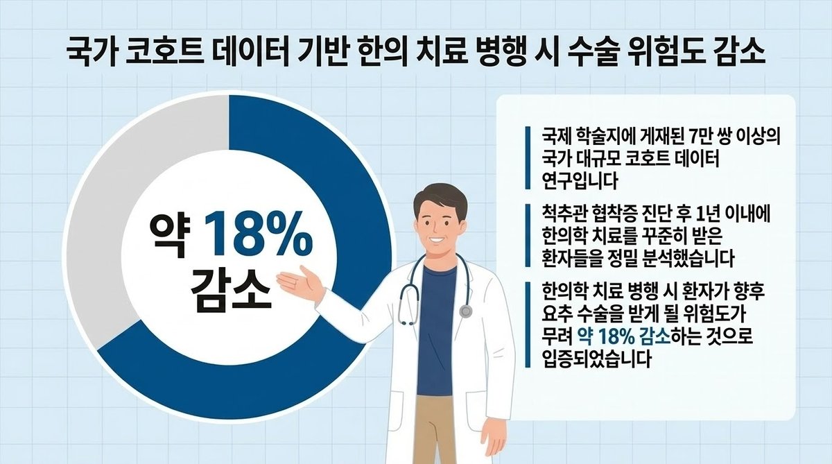 척추관 협착증 한의학 치료 코호트 연구 수술 위험도 감소