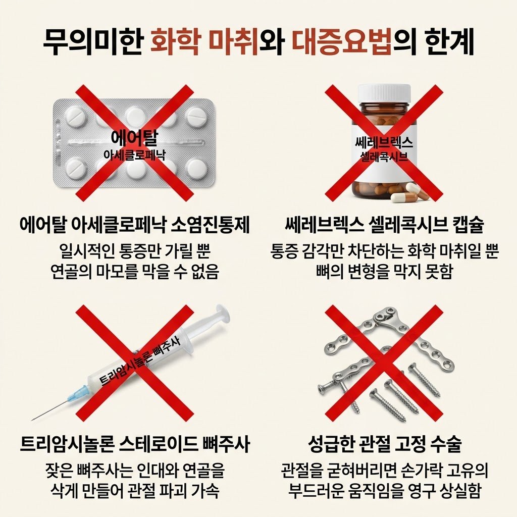 손가락 관절염 에어탈 아세클로페낙 쎄레브렉스 셀레콕시브 트리암시놀론 스테로이드 뼈주사 수술 한계
