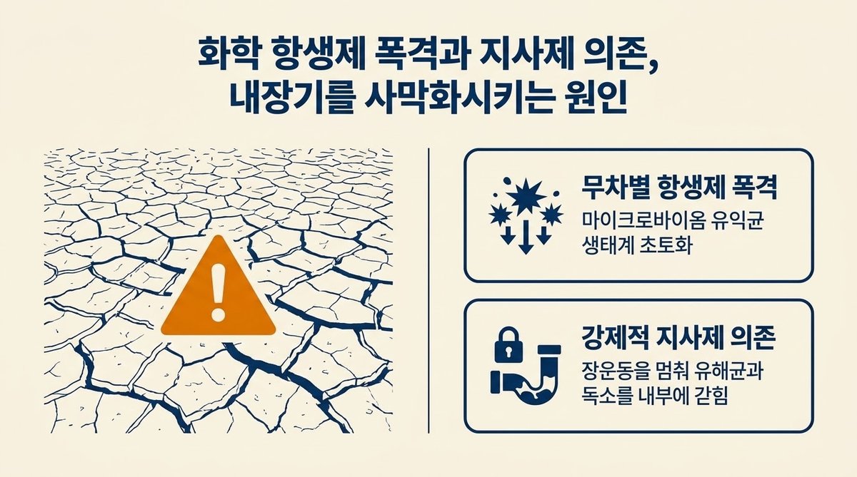 항생제 부작용 장내 미생물 붕괴