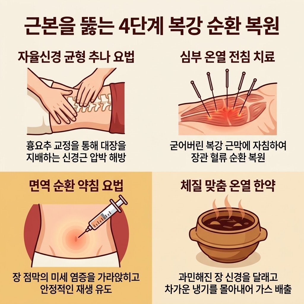 과민성 대장 증후군 한의원 치료 흉요추 추나 요법 심부 전침 온열 약침 체질 한약