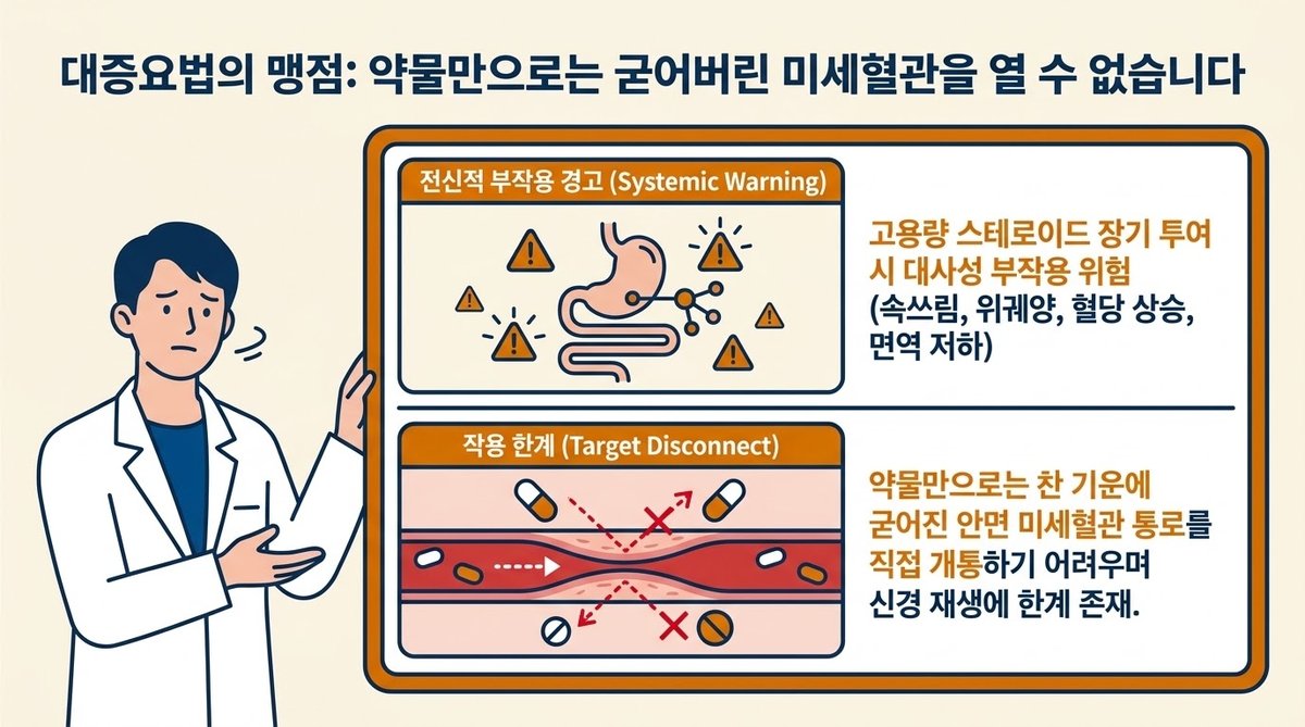 스테로이드 약물 대증치료의 한계와 부작용
