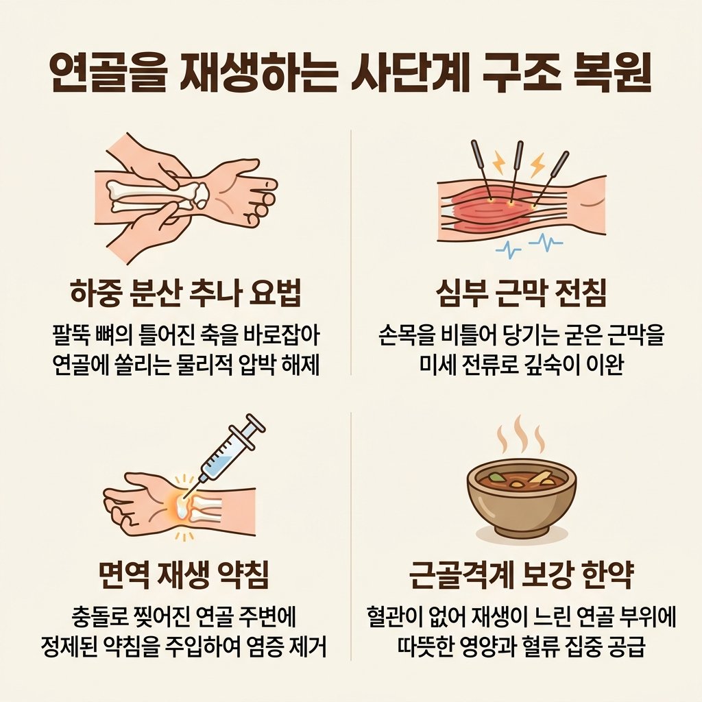 척골충돌증후군 비수술 치료 한의원 전침 추나 약침 한약 4단계 구조 복원 솔루션 TFCC 재생