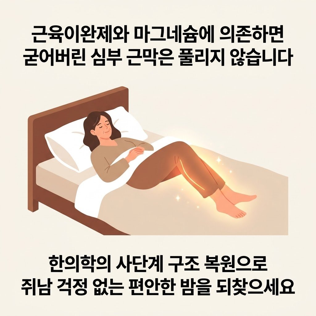 야간 다리 쥐 치료 구조 복원 한의원 근육경련 전근 부산 체형교정 수면장애