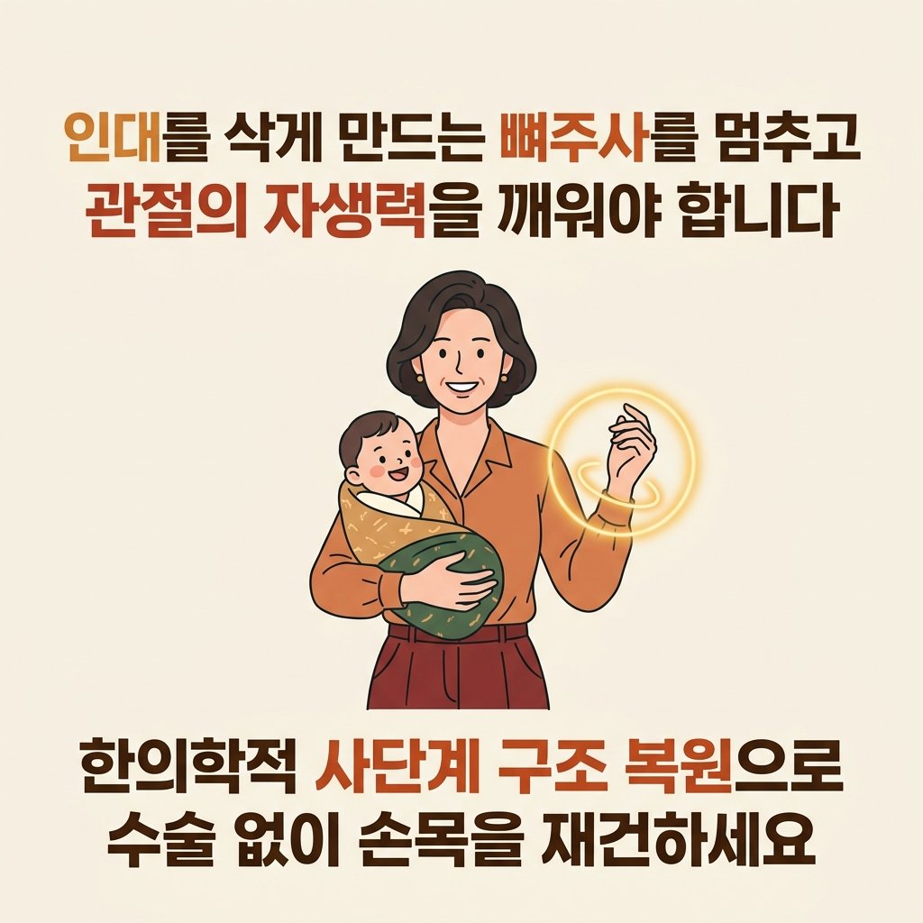 손목 건초염 드퀘르벵 치료 구조 복원 한의원 인대 재생 부산 체형교정