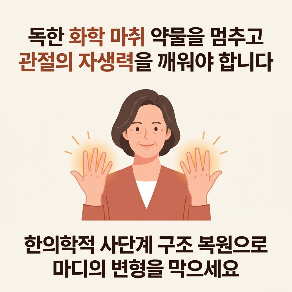 손가락 관절염 치료 한의원 면역 리모델링 헤버덴 결절 보존 치료 부산 체형교정