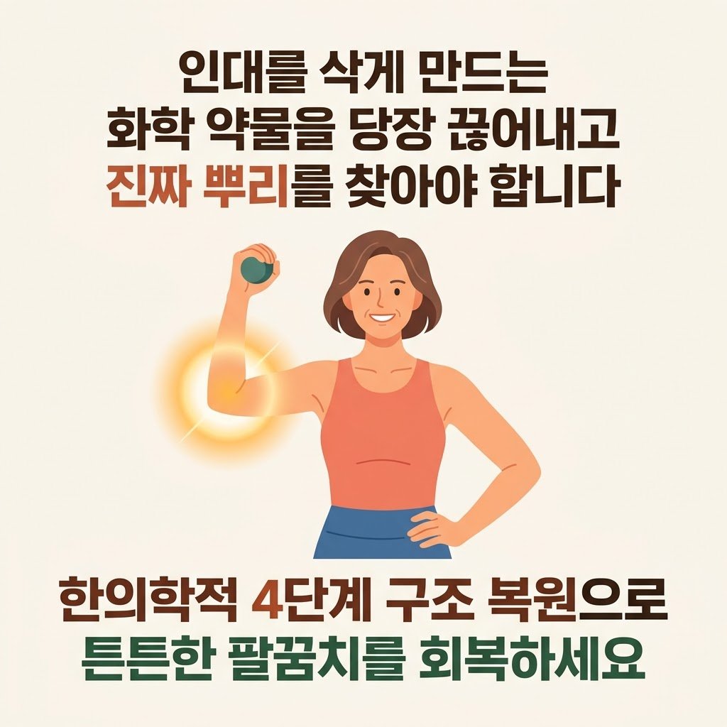 테니스 엘보 치료 완치 부산 한의원 4단계 구조 복원 솔루션 인대 재건