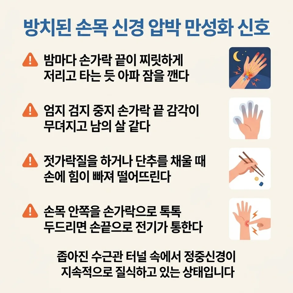 손목터널증후군 증상 4가지