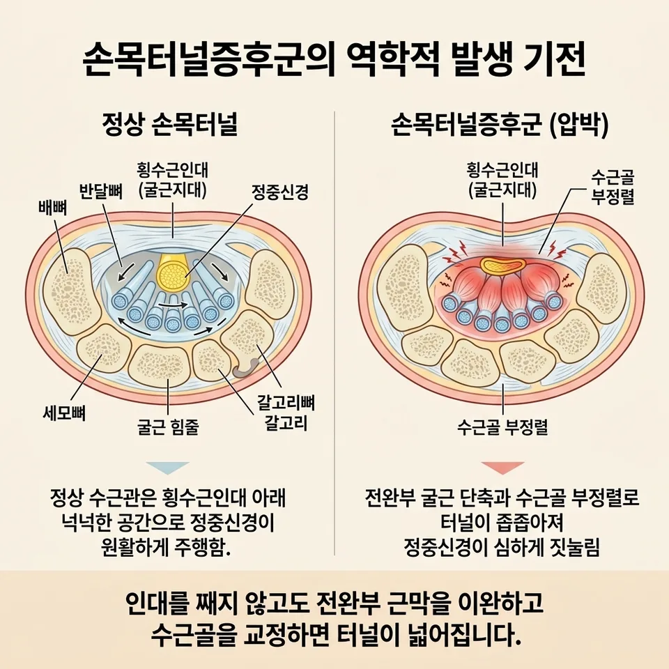 손목터널증후군 발생 기전