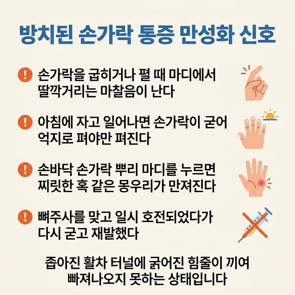 방아쇠수지 증상 4가지