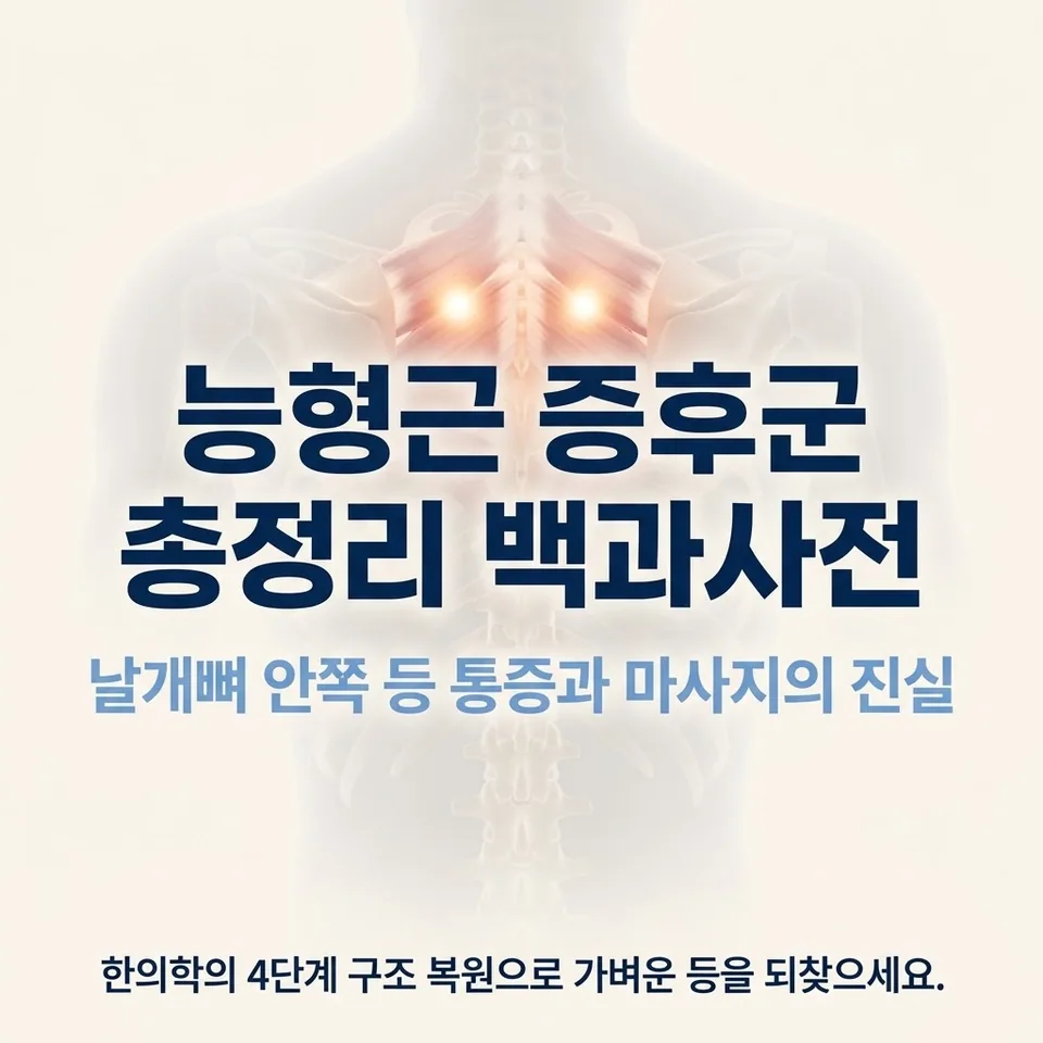 능형근 증후군 날개뼈 등 근육 실루엣