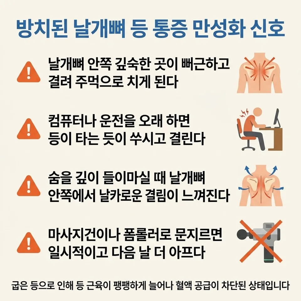 능형근 증후군 증상 4가지
