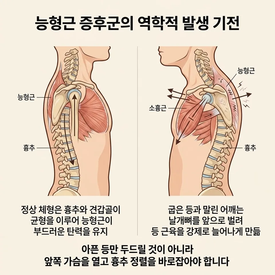 능형근 증후군 발생 기전