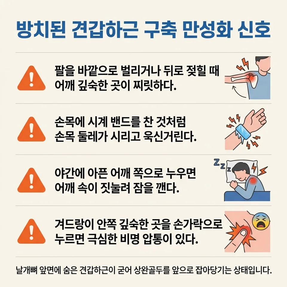 견갑하근 증후군 증상 4가지