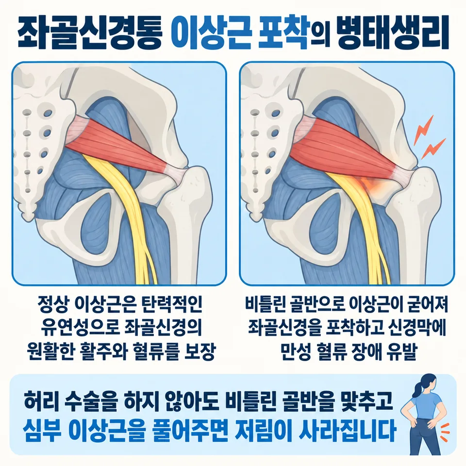 좌골신경통 이상근 포착 병태생리