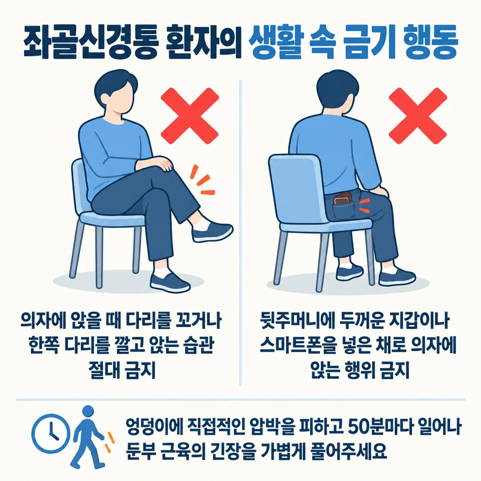 좌골신경통 금기 행동 및 생활 관리