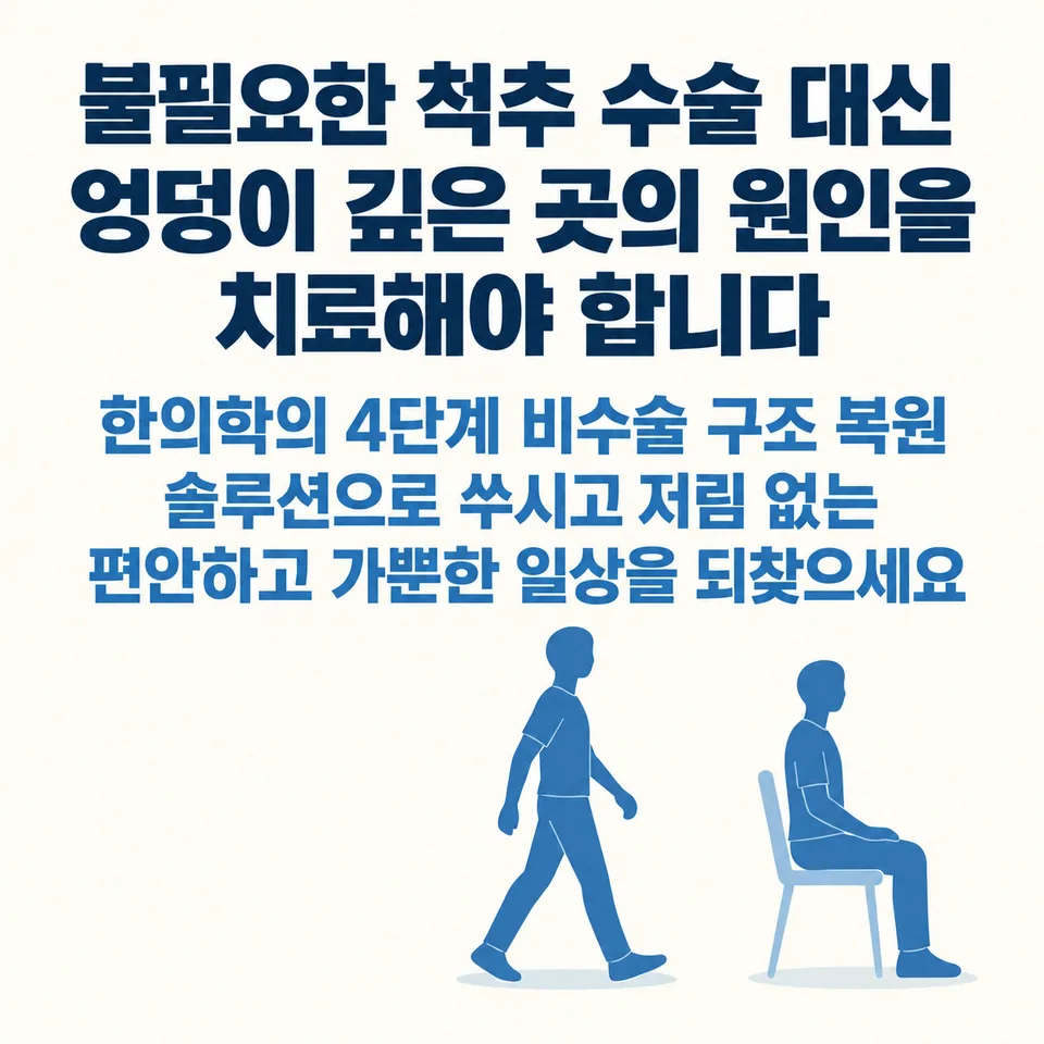 수술 없이 엉치 통증과 다리 저림 없는 편안한 일상을 되찾은 모습