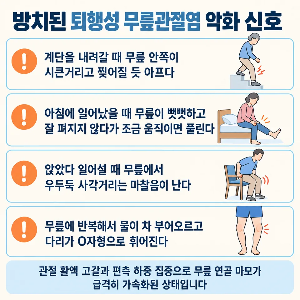 퇴행성 무릎관절염 악화 신호 4가지