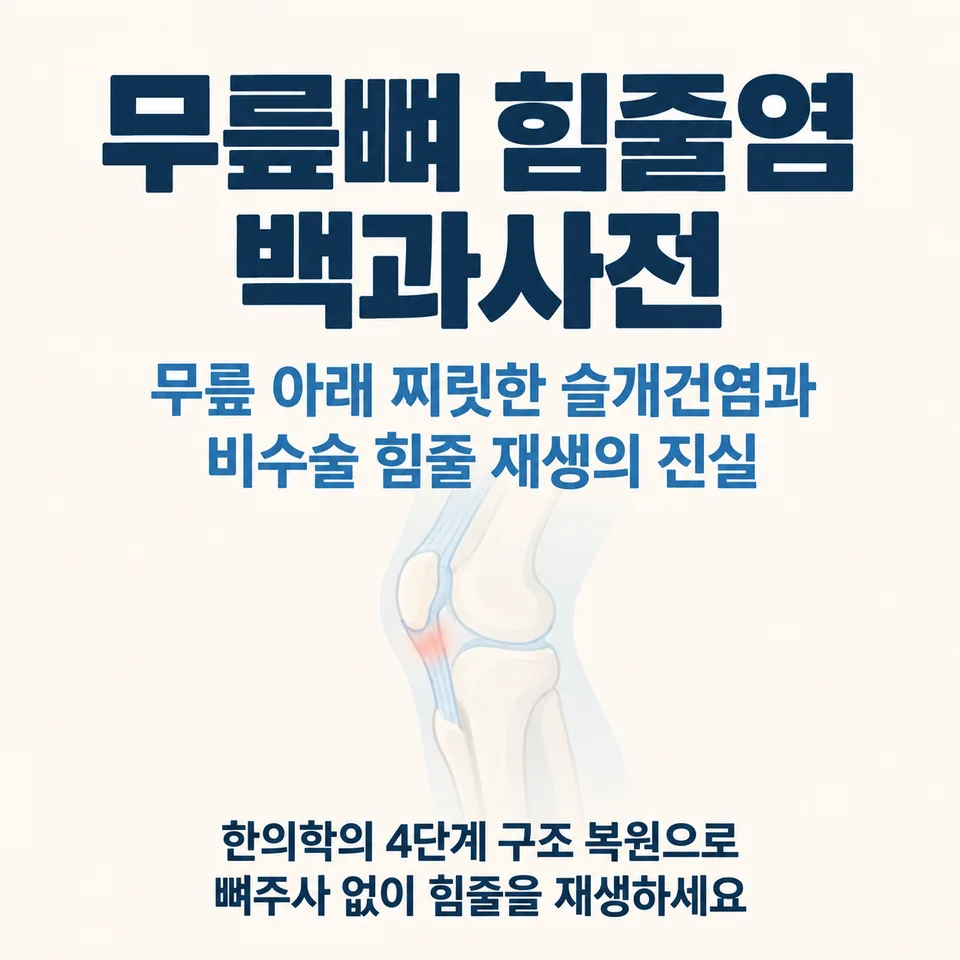 무릎뼈 힘줄염 슬개건 미세 파열 및 염증 실루엣