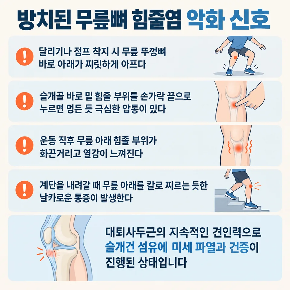 무릎뼈 힘줄염 악화 신호 4가지