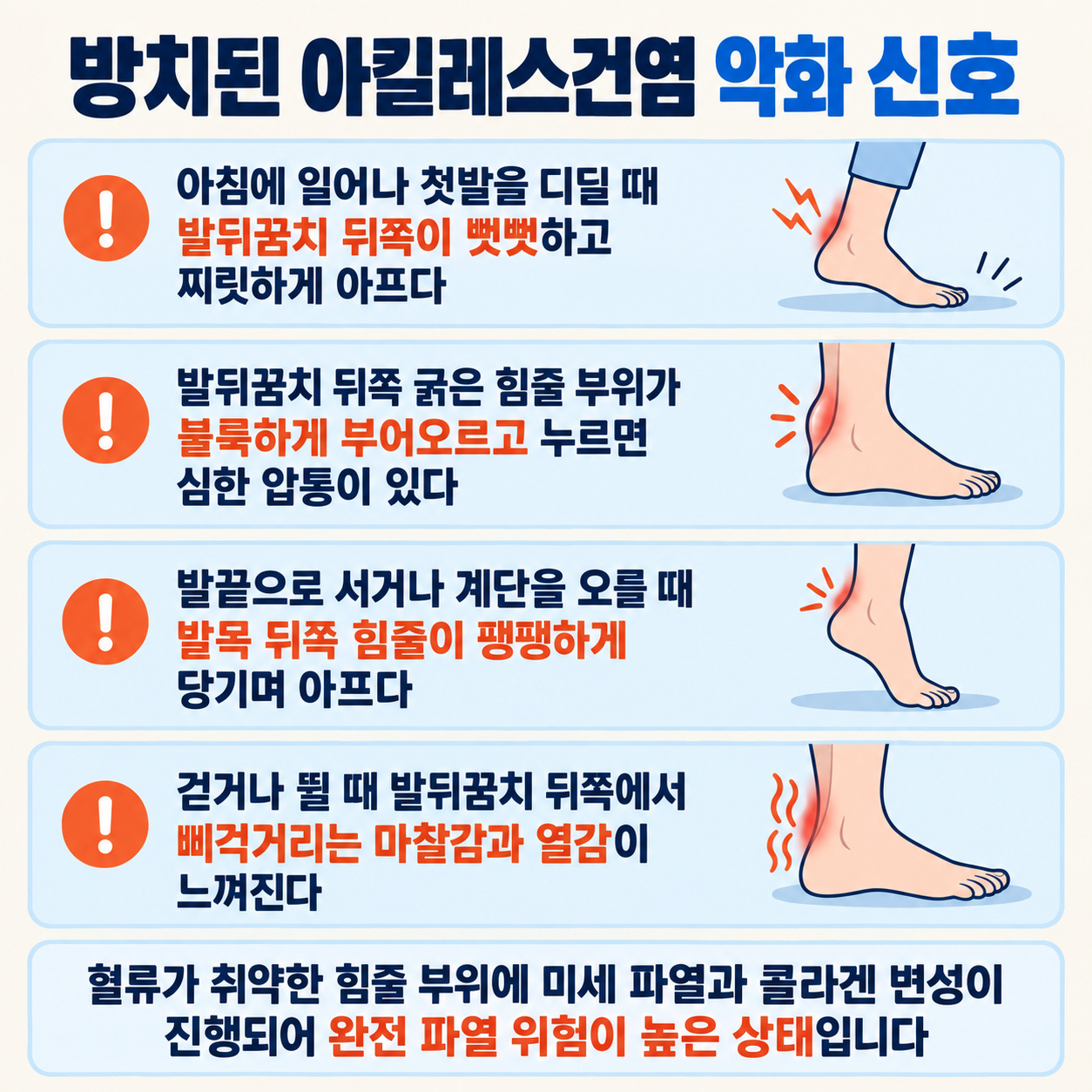 아킬레스건염 악화 신호 4가지