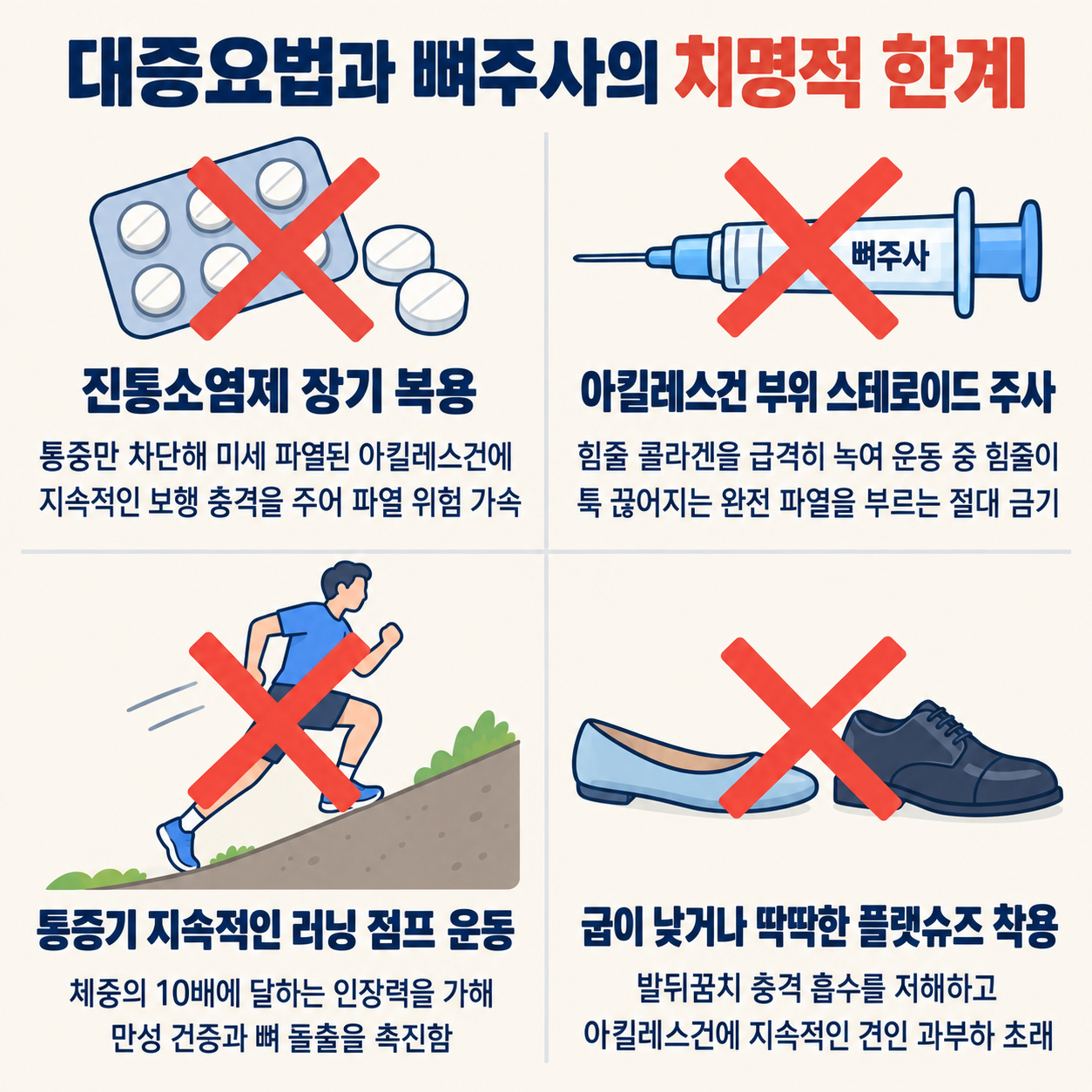 대증요법 및 뼈주사의 한계 비판