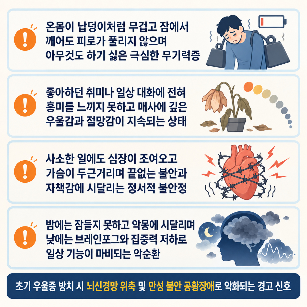 방치된 만성 우울증 악화 신호 4가지