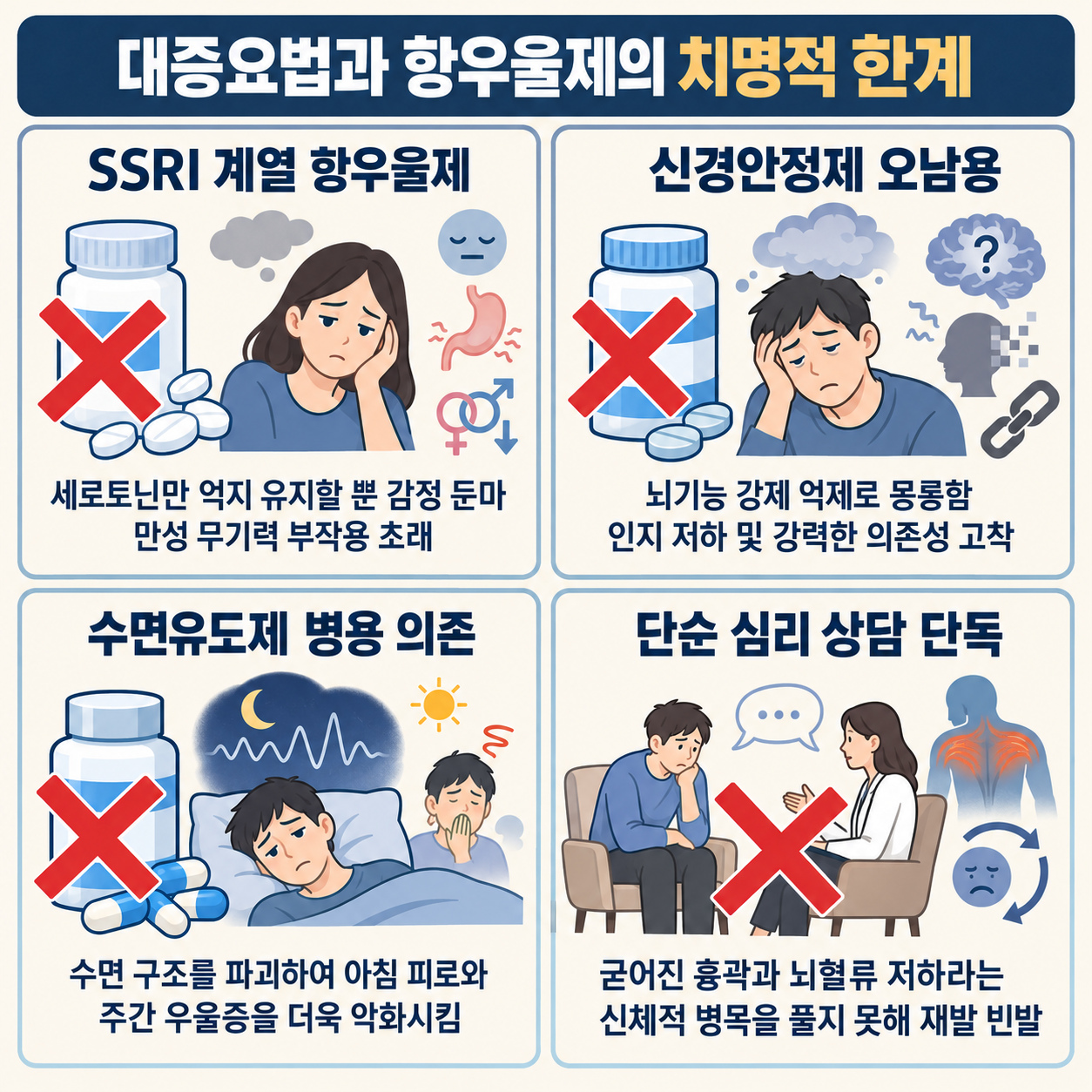 대증요법과 항우울제의 치명적 한계 4가지