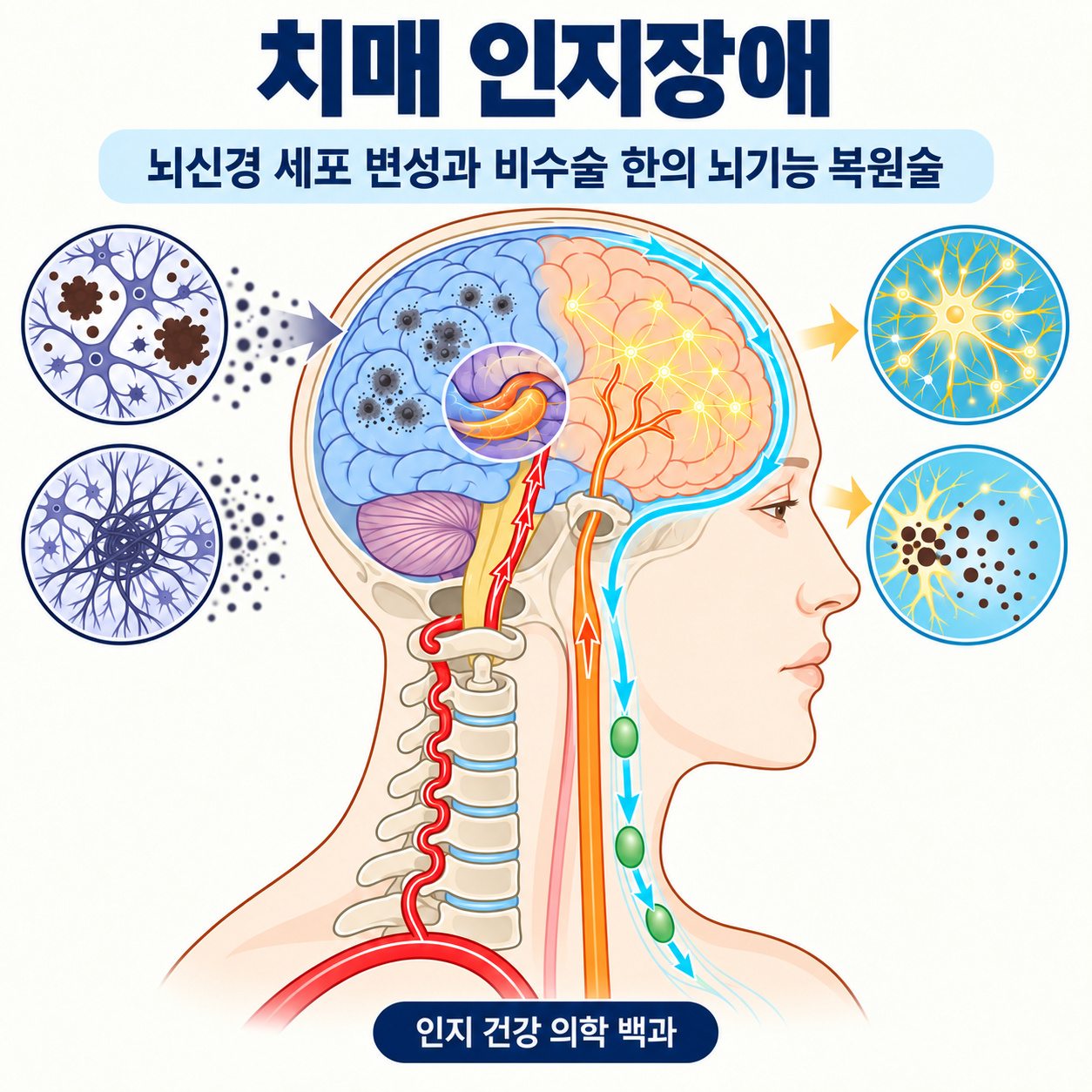 치매 인지장애 비수술 뇌혈류 순환 복원술 인포그래픽
