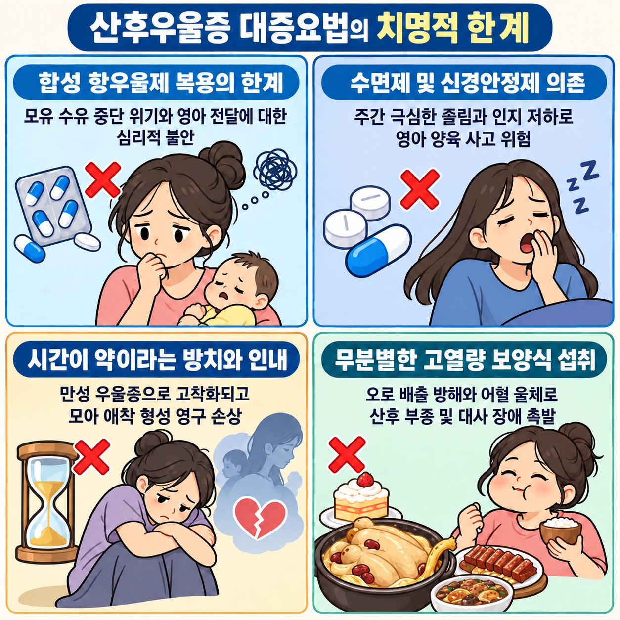 산후우울증 대증요법의 치명적 한계 인포그래픽