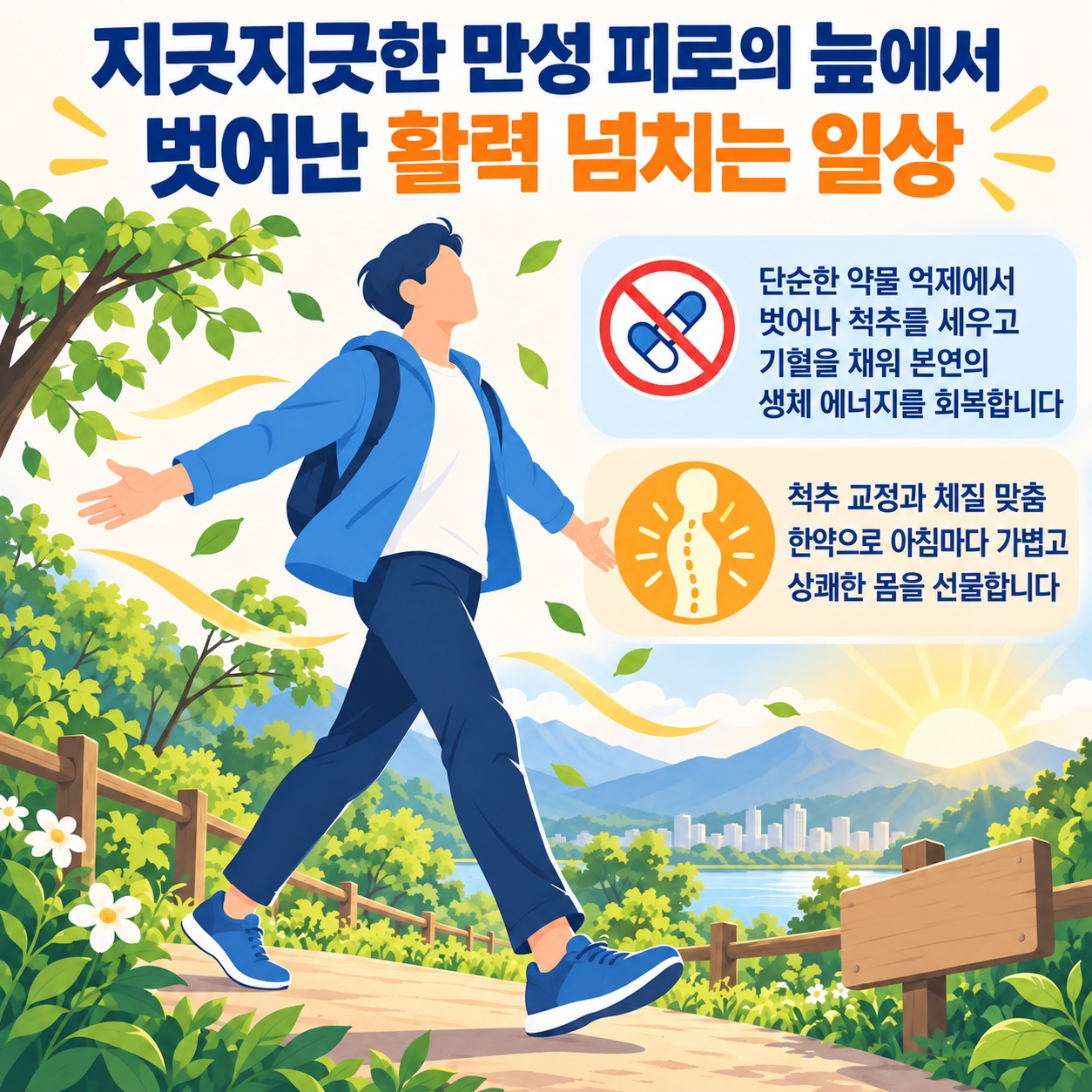 만성피로증후군 극복과 활력 넘치는 일상 회복 클로징 인포그래픽